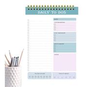 Daily To-Do List Planner, Daily To-Do List, Coil Undated Daily Planner, Task Checklist Organiser, Agenda Pad for Work at Home, Planning Notepad