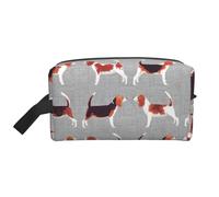 Daily Travel Beagle Patterns Print Toiletry Bags Portable Large Capacity Zippered Cosmetics Storage Bag