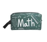 Daily Travel Formulas Shapes Theory Math Lesson Word Print Toiletry Bags Portable Large Capacity Zippered Cosmetics Storage Bag