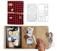 Daily Treasures 104Pages Self-Adhesive Scrapbook Photo Album,64 Black & Kraft Self Adhesive Pages & 40 Memo Paper & Zip Bag, Album Sticky Pages for 6 Ring Binder with 25 Stickers, 2 Drawing Templates