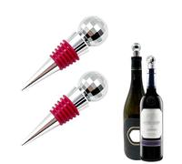 Daily Treasures 2 Psc Disco Wine Bottle Cork,Reusable Wine Bottle Stopper with Disco Mirror Ball,Silicone Stopper Saver Sealer,Keeping Wine Fresh,for Wine Champagne Prosecco Beer Spirits Collection