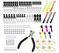 Daily Treasures 203Pcs Zipper Repair Kit with #3/#5/#8/#10 Sizes, Zipper Plier, Extension Pulls, Pull Replacement for Bags, Jackets, Tents, Luggage, Backpacks, Purses