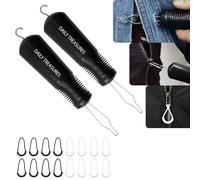 Daily Treasures 2pack Button Hook and Zipper Pull, Button Hook for Seniors with 8Pcs Zipper Pulls,Button Assist Tool,Button Assist Device with Non-Slip Ribbed Handle for Seniors and Disabilities