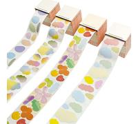 Daily Treasures 4-Pack Pull-Out Sticky Notes, Irregular Shapes(Cloud, Dot, Petal,Gradient),640 Sheets Pull-Out Full Adhesive Memo Pads Sticker Label for Planners,Journals,Office,School (Pastel Colors)