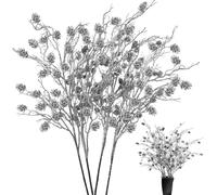 Daily Treasures 4pcs Snow Frosted Pine Branches with Pinecones - 78cm Artificial Christmas Pine Cone Branch,Winter Snowy Christmas Decoration for Xmas Tree,Vase, DIY, Crafts,Home,Wreath,Holiday Season