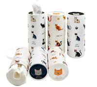 Daily Treasures 6 Pack Car Tissue Holder with Facial Tissues, Cute Tissue Holder for Car Cup Holder, Facial Tissues Box, Refill Cylinder Tissues for Travel Bathroom Home (Cat, 2 Styles)