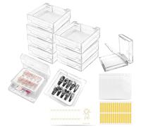 Daily Treasures 60pcs Press On Nails Packaging Set,10 Double Layer Nail Storage Box & 30 Upgraded Double Sided Tape &10 Self-adhesive Bags & 10 Cards,Transparent False Nail Display for Nail Business