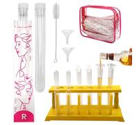 Daily Treasures 65pcs Discreet Tampon-Style Flask Kit-20 Reusable Tube Flasks(15ml) & 40 Tampon Wrappers & 6-Slot Drying Rack& Clear Case & 2Funnels,Secret Flask Containers for Cruise Concert