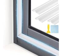 Daily Treasures 6m Window Draft Stopper Foam Seal Strip with Scraper&Rag, Cuttable Window Insulation and Door Weather Stripping Soundproof, White