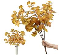 Daily Treasures 80cm Artificial Ginkgo Leaves Branches, Golden Fall Leaves