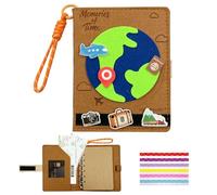 Daily Treasures A6 Portable Felt Scrapbook Albums with Hand Rope, Travel Journal Scrapbook with Inner Pockets & 40pages 300gsm Kraft Papers, Memory Book for Wedding Anniversary Birthday Christmas Gift