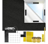 Daily Treasures Blackout Blind,300×145cm Portable Black Out Stick Blind,Temporary Blackout Window No Drilling,with Upgraded Strong Adhesive Hook and Loop& Caliper & Fabric Pencils Fits Any Size Shape