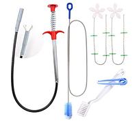 Daily Treasures Cleaning Tool Kit,1 Drain Hair Remover,1 Long Handle Drain Cleaning Brush,2 Drainage Cleaning Chain， 1 Cleaning Brush with 1 Cleaning Clip,Plumber Snake for Kitchen Sink Bathtub Shower