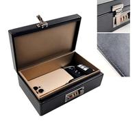 Daily Treasures Faraday Box With Combination Lock,Signal Blocker Box for Car Keys(7-9 Keys Capacity),Large RFID Blocking, Leather Anti-Theft Keyless Fob Protector,Keyless Car Key Signal Blocker