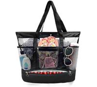 Daily Treasures Mesh Beach Bag with Cooler, 35L Large Travel Tote for Women, Sandproof Beach Tote Bag with Durable 9 Pockets, Extra Large Totes for Pool Cruise Travel Swimming, Vacation Essentials