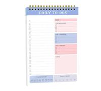 Daily - Undated Spiral Bound Task Organizer, Weekly & Daily Planning Notebook|Portable Calendar Block for Work, Home, School and Office, Efficient Tool for