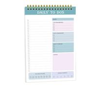 Daily - Undated Spiral Bound Task Organizer, Weekly & Daily Planning Notebook|Portable Calendar Block for Work, Home, School and Office, Efficient Tool for