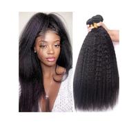 Daily use Brazilian Kinky Straight Human Hair Bundles 1/3 Pcs Yaki Straight Remy Hair Extensions Hair Extensions(10 10 10)