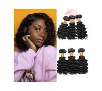 Daily use Deep Wave Bundles 10-18inch Brazilian Human Hair Weave Bundles Remy Hair Extensions Hair Extensions(14inches 1pc)