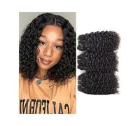Daily use Short Kinky Curly Bundles Natural Color 8 8 8 Inches 3 PCS Afro Curly Brazilian Virgin Human Hair Weave Extensions for Black Women Hair Extensions