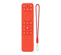Daily Use Voice Remote Case with Silicone Texture, Red | Molded Front Layout, Wrist Strap, Easy Wipe Finish for Couchside Rooms