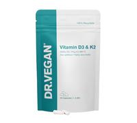Daily Vitamin D3 K2 2500 IU, 63mcg | Support Healthy Bone and Immunity | 30 Vegan Capsules | 1-A-Day | DR.VEGAN®
