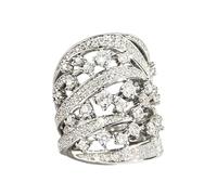 Daily Wear Rings for Women, Interwoven Copper Accessory, Stone Detail, Adjustable Statement Styling Appeal Crossover Fashion Jewelry Statement Accessory Open Profile Stone Accent Daily Wear Party