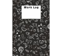 Daily Work Log Book with Hand-Drawn Chibi Girl Drawings (Black)