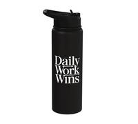 Daily Work Wins Entrepreneur Discipline Stainless Steel Insulated Water Bottle