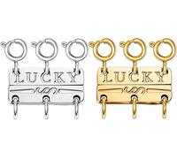 Dailyacc Layered lucky necklace closure.Multiple necklace closures in 18k gold and silver for a separator look