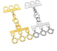 Dailyacc Lucky Necklace Layering Clasp 18K Gold and Silver Multi Strand Clasps for Stackable Necklaces