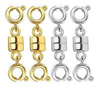 Dailyacc Magnetic Necklace Clasps and Closures, Double Open Bracelet Extender for Jewelry Converters Clasp (14k Gold, Silver)