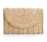 Dailyacc Straw Shoulder Bag For Women Woven Purse Beach Envelope Clutch Straws Wallet, Purse-brown