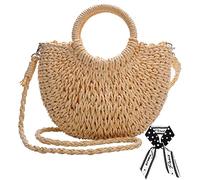 Dailyacc Straw Shoulder Bag For Women Woven Purse Summer Beach Envelope Clutch Straws Wallet, Tote-brown