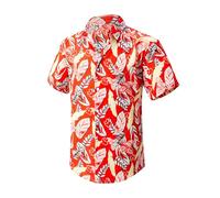 DailyAiYoYou Men’s Hawaiian Shirt Tropical Floral Print Casual Short Sleeve Button Down Aloha Caribbean Shirt for Summer Beach, Vocation or Party Size in S-4XL