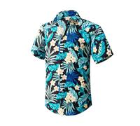DailyAiYoYou Men’s Hawaiian Shirt Tropical Floral Print Casual Short Sleeve Button Down Aloha Caribbean Shirt for Summer Beach, Vocation or Party Size in S-4XL