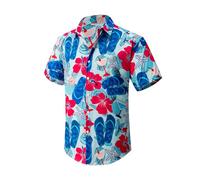 DailyAiYoYou Men’s Hawaiian Shirt Tropical Floral Print Casual Short Sleeve Button Down Aloha Caribbean Shirt for Summer Beach, Vocation or Party Size in S-4XL