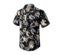 DailyAiYoYou Men’s Hawaiian Shirt TropicalFloral Print Casual Short Sleeve Button Down Aloha Caribbean Shirt for Summer Beach, Vocation or Party Size in S-4XL