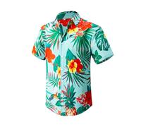 DailyAiYoYou Men’s Hawaiian Shirt TropicalFloral Print Casual Short Sleeve Button Down Aloha Caribbean Shirt for Summer Beach, Vocation or Party Size in S-4XL