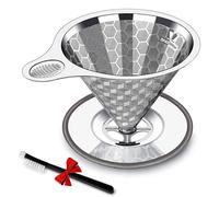 Dailybrew Triple Layer Stainless Steel Pour Over Coffee Dripper, 2-4 Cup, Silver, 1 Count