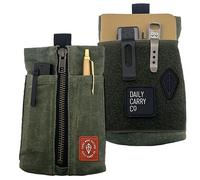DAILYCARRYCO. EDC Canvas Pouch, Pocket Organizer, Mighty Pouch for Men, EDC Bags with Velcro, Small Tool Pouch, Utility Pouch for Multitools, Waxed Compact Organizer