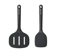 Dailychef 2 Pack Large Silicone Solid & Slotted Turner Spatula Set with 600°F Heat Resistant BPA Free Nonstick Kitchen Cookware for Cooking, Flipping, and Frying