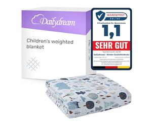Dailydream Children's Weighted Blanket | 104x150 | 3.2 kg | Forest Design | Made from 100% Cotton | Filled with Glass Beads | Heavy Blanket for Sleeping | Weighted Blanket