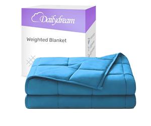 Dailydream therapy weight blanket with 100% cotton, 9,5Kg for adults, 155x200cm,blue