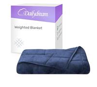 Dailydream Therapy Weighted Blanket 135 x 200 cm 6 kg Blue Fluffy Fleece with Glass Bead Filling Heavy Blanket for Sleeping Weighted Blanket Therapy Blanket Body Weight 53-65 kg