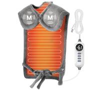 DAILYIFE Heating Pad with Massager for Neck and Shoulders, Wearable Electric Heating Pads for Back Pain Relief, 6 Heat Settings and 4 Massage Modes, Auto-Shut Off, UL Certified, Grey