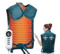 DAILYLIFE Heating Pad with Massager for Neck and Shoulders, Wearable Electric Heating Pads for Back Pain Relief, Auto-Shut Off, 6 Heat Settings, 4 Massage Modes, Large Size, UL Certified, Deep Green