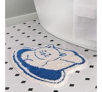 Dailylike Bath Rug, 24x17in Thick Extra Soft Plush Absorbent Durable Rubber Backing Non Slip Bathroom Rugs, Bath mat Machine Washable, Bathroom Rug for Bathtub, Bath, and Shower Floor - Bread Cat