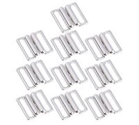 dailymall 10 Pcs Metal Bikini Clips Hook Clasps Fastener Strap Lingerie Slider Buckle - Silver, 14mm