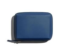 DailyObjects Leather Travel Electronic Accessories Storage Bag | Portable Gadget Organizer Case | Tech Kit Pouch for Cables, Drives, Chargers, Adapters, Power Banks | Charger Wire Organiser - Blue